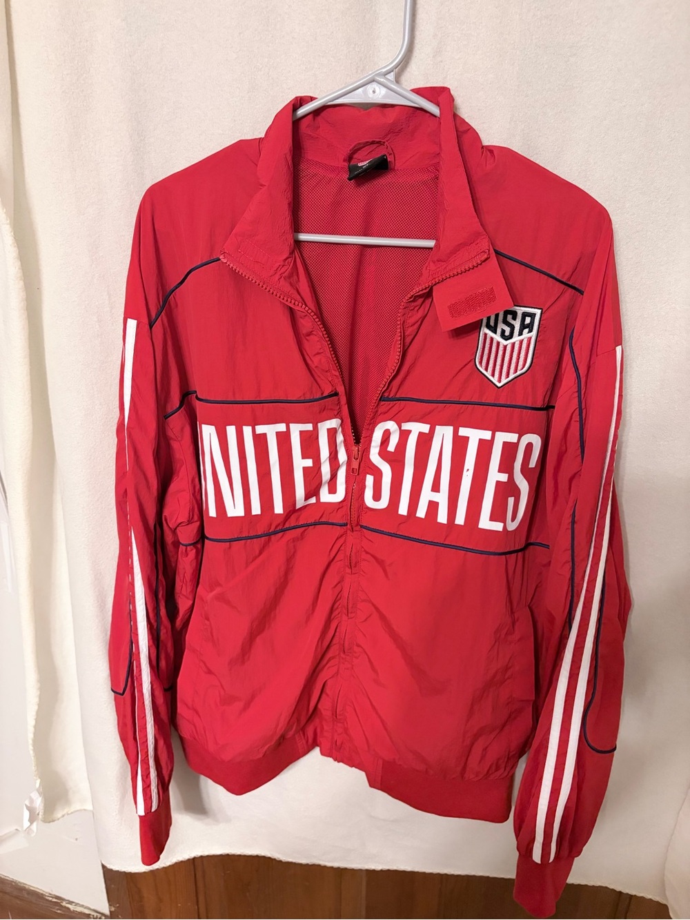 Aeropostale US Soccer Track Jacket Red United States Windbreaker Men's M